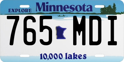 MN license plate 765MDI