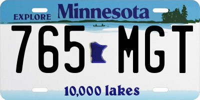 MN license plate 765MGT