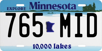 MN license plate 765MID
