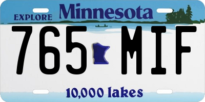 MN license plate 765MIF