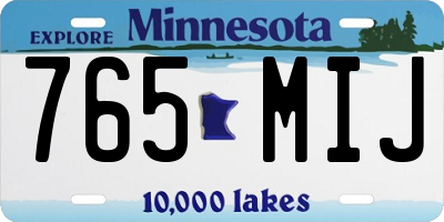 MN license plate 765MIJ
