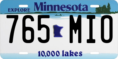 MN license plate 765MIO