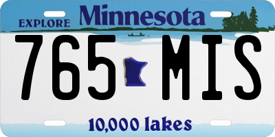 MN license plate 765MIS