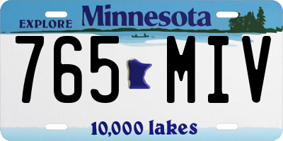 MN license plate 765MIV