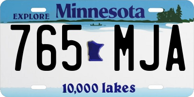 MN license plate 765MJA