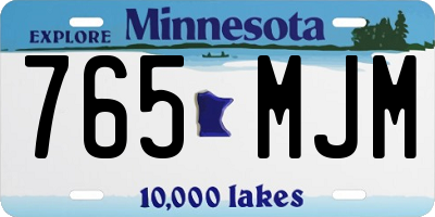 MN license plate 765MJM