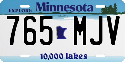 MN license plate 765MJV