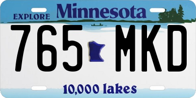 MN license plate 765MKD