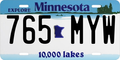 MN license plate 765MYW