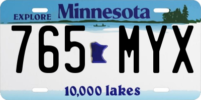 MN license plate 765MYX