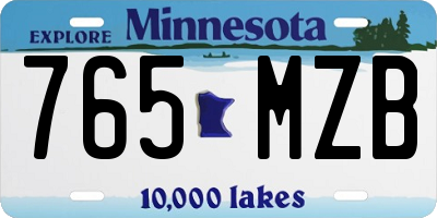 MN license plate 765MZB