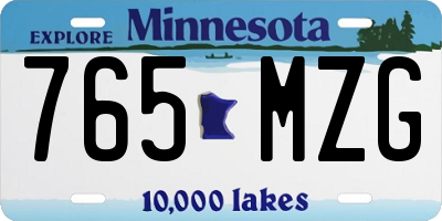 MN license plate 765MZG