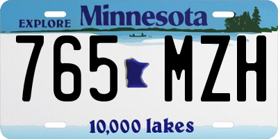 MN license plate 765MZH