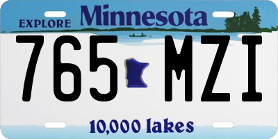 MN license plate 765MZI