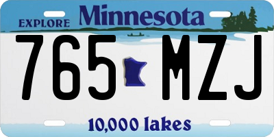 MN license plate 765MZJ