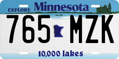 MN license plate 765MZK