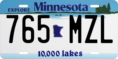 MN license plate 765MZL