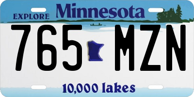 MN license plate 765MZN