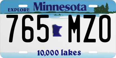 MN license plate 765MZO