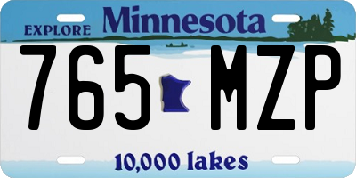 MN license plate 765MZP