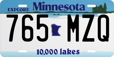MN license plate 765MZQ