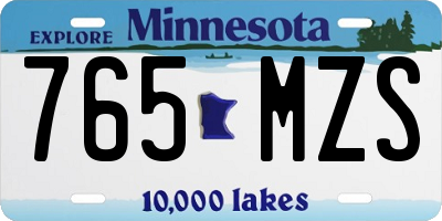 MN license plate 765MZS