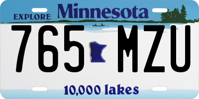 MN license plate 765MZU