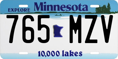MN license plate 765MZV