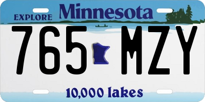 MN license plate 765MZY