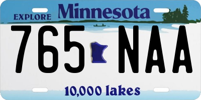 MN license plate 765NAA