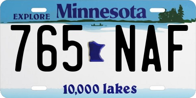 MN license plate 765NAF