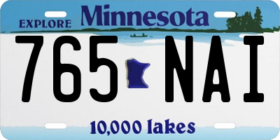 MN license plate 765NAI