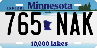 MN license plate 765NAK