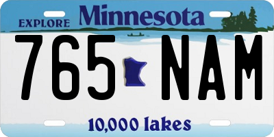 MN license plate 765NAM