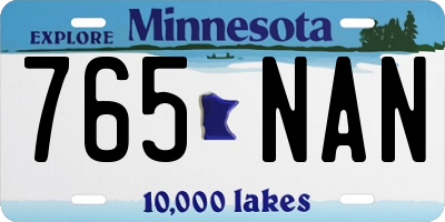 MN license plate 765NAN