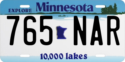 MN license plate 765NAR