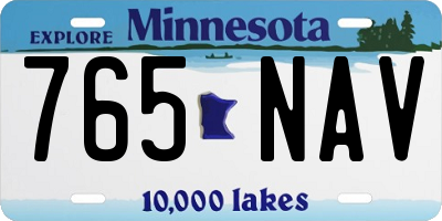 MN license plate 765NAV
