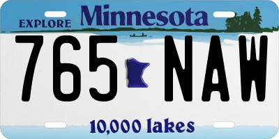 MN license plate 765NAW