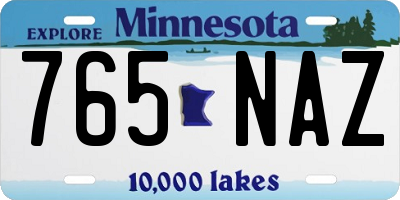 MN license plate 765NAZ