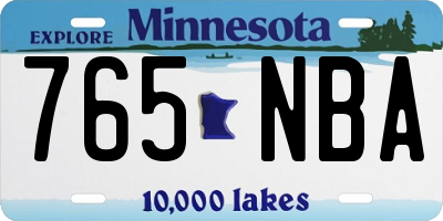 MN license plate 765NBA