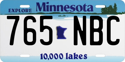 MN license plate 765NBC