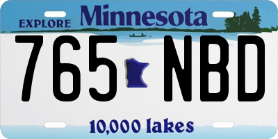 MN license plate 765NBD
