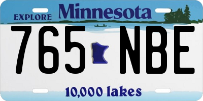 MN license plate 765NBE