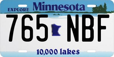 MN license plate 765NBF