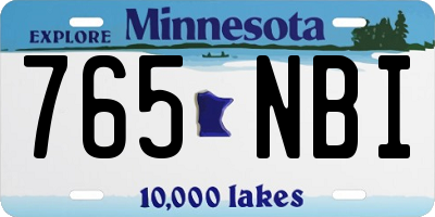 MN license plate 765NBI