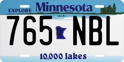 MN license plate 765NBL
