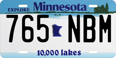 MN license plate 765NBM