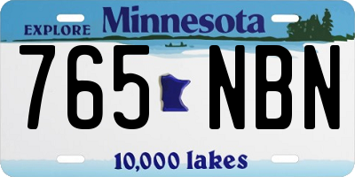 MN license plate 765NBN