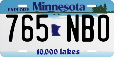 MN license plate 765NBO