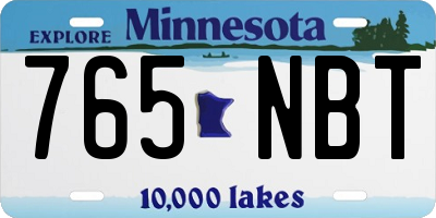 MN license plate 765NBT